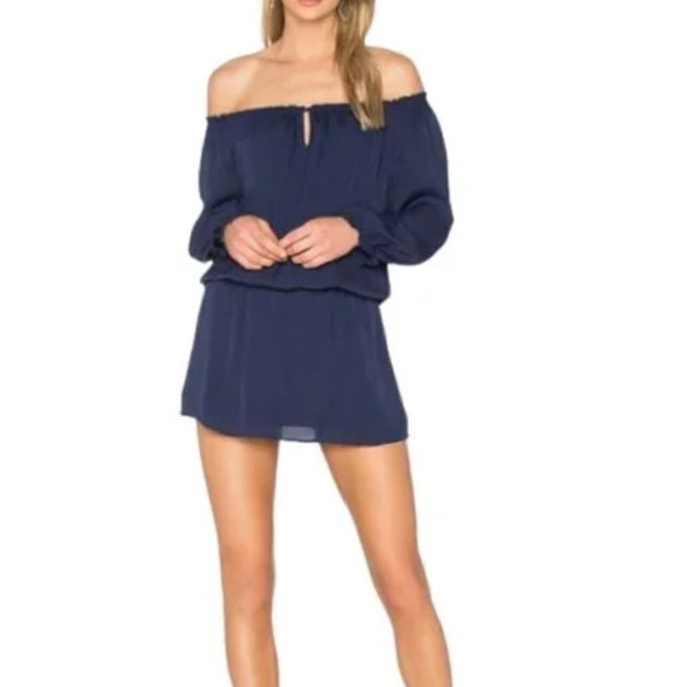 Joie Off The Shoulder Silk Mini Dress